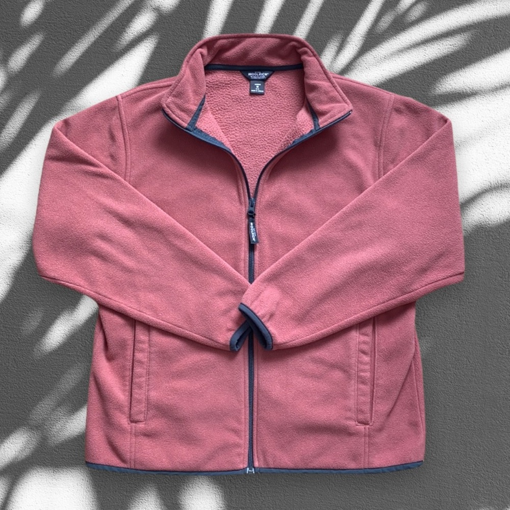 RETRO Woolrich Salmon Pink Full Zip Fleece Jacket